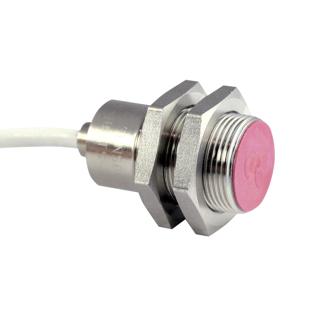 High temp inductive sensor; 18mm Diameter; 230 deg C operating temp; Sensing Distance 5 mm; Shielded Mount; 2 meter TEFLON