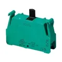 Contact Block | 1NO | Spring Terminal | 10A 250V AC | UL508 | Green | Pack of 1 | For P02, P03, PL, PLB and TLP Series Pendant Stations | ASI PCW02
