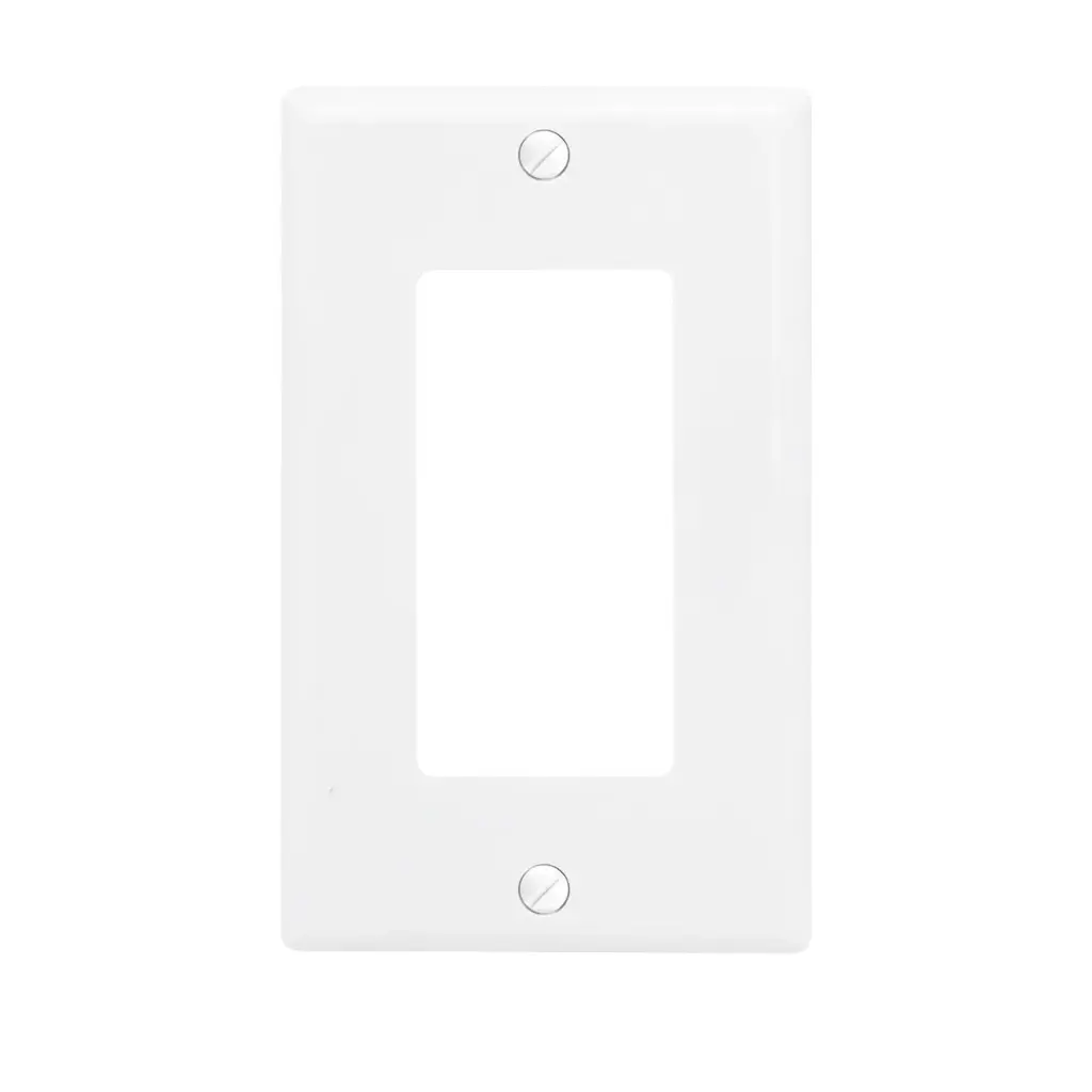 1 Gang decorator plastic wall plate Eaton White color each piece in plastic pack with screws
