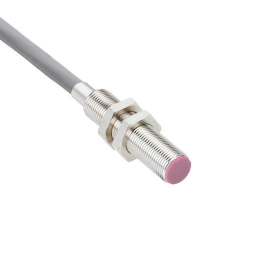[IN2F‐8HT‐140‐S‐2‐PS] 8mm Inductive Proximity Sensor,  Heat-Resistant, 2mm Sensing Range, 140C / 284F Max Temp, PNP Output, Flush Face, Silicon Cable