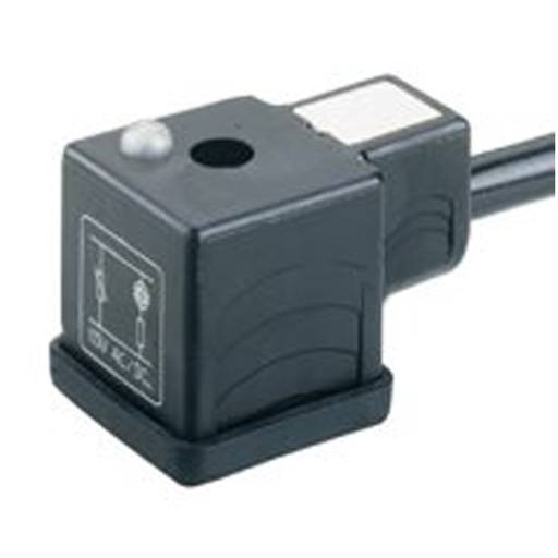 [CG1-N02-VL1-C02-1N] 18mm DIN cordset; 24 vdc, LED + Diode 1m cable; 2 pole+ground