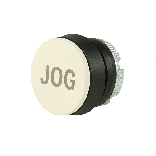 [PL005319] 22mm Momentary Push Button | White Button with Gray "JOG" | Compatible with P02, P03, PL, PLB & TLP Series Pendant Stations